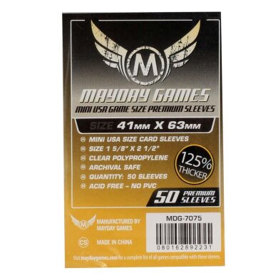 Mayday Premium Mini USA Card Game Sleeves - Hüllen 41x63mm (50 Stück) - 7075