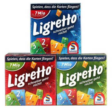 Schmidt Spiele Ligretto 12 Spieler - Vorteilspack (blau + grün +  rot)