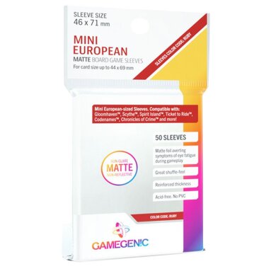 Gamegenic Matte Mini-European Size Sleeves Kartenschutzhüllen 46x71mm (50 Stück)