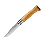 Opinel No 08 Taschenmesser mit Etui in Holzbox - Olivenholz
