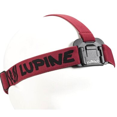 Lupine Neo/Piko/Blika Stirnband mit FrontClick & FastClick dunkelrot-schwarz (d1125)
