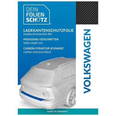 DEIN FOLIENSCHUTZ Ladekantenschutzfolie VW Golf VIII CD Limo Carbon schwarz