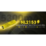 Nitecore NL2153 21700 Li-Ion Akku 3,6V 5300mAh mit 8A