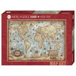 Heye Map Art "The World" Puzzle - 2000 Teile