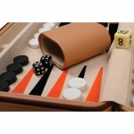 Philos Backgammon Leros - magnetisches Reisespiel in Lederetui