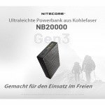Nitecore NB20000 GEN3 Powerbank 20.000mAh - Schwarz