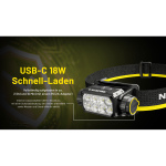 Nitecore HC75 UHE Stirnlampe mit E-Focus 3000 Lumen - Schwarz/Gelb