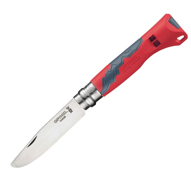 Opinel No 07 Outdoor Junior Messer mit Signalpfeife - Rot