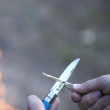 Opinel No 07 Outdoor Junior Messer mit Signalpfeife - Blau